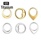 G23 Titanium Mirror Moon Waterdrop Septum Piercing Clicker Nose Rings 16G Segmen