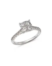 Bloomingdale's Fine Collection Diamond Cluster Engagement Ring in 14K White Gold, 1.00 tcw