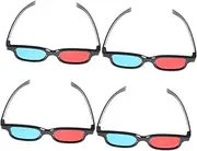 4pcs 3D Glasses Frames Movies for Color Shaped Adults 3D Viewing Glasses Stereoscopic Lens Glasses Movie Glasses Virtual Screen Party Home Theater Glasses Lenses Clear Plastic
