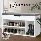 Artiss Shoe Rack Storage Cabinet Bench Shoes Organiser Shelf Cupboard Box White