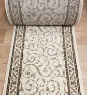 Ivory Scroll Hall and Stair Runner - 26" Wide Carpet Rug Runner by Rug Depot