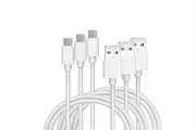 NNEKG 3 Pack USB C to USB A Cable IF Certified (White) (1m)