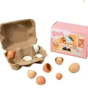6 Pcs Easter Wooden Eggs for Crafts Colorful Fake Eggs Decorative Craft for Spring DIY Decorating Toy Displays