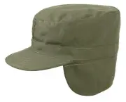 Military Ear Flap Combat Hats Army Style Winter Fatigue Caps w/ Earflaps