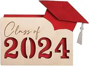 [Generic] Classic Graduation Card Box for College and High School Gifts Graduation Card Book Features Classic Elements Such, Red