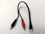 2 Cables-RCA Male Plug to 2 RCA Male Plugs Audio Y-Splitter Cable/ Cord 11" Long