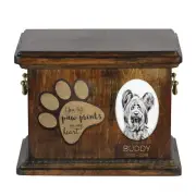 Skye Terrier urn with a ceramic plate Art-Dog