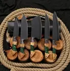 Custom Handmade Carbon Steel Kitchen/Chef Knife Set / With Leather Bag
