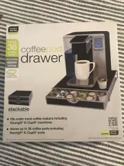 Mind Reader-Single Serve Coffee Pod Drawer 36 Pod Capacity Black Factory Sealed