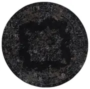 Brooklyn Distressed Medallion In Pewter Round Rug