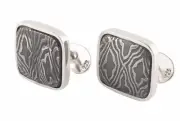 Damascus forged meteorite designer silver cufflinks by Alan K. Thau®