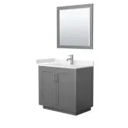 Wyndham Collection WCF2929-36S-VCA-M34 Miranda 36" - Dark Gray / Carrara