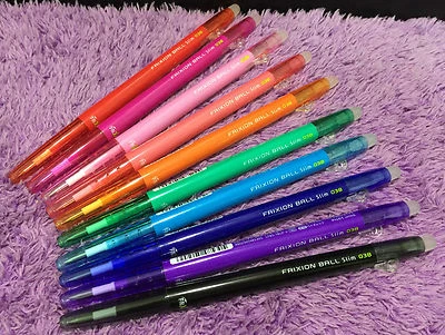 10x FRIXION Ball Slim Pen 0.38mm Pilot Erasable Ink Japan Rare Baby Coral Pink