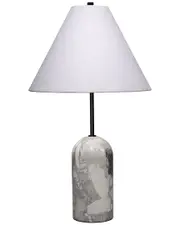 Jamie Young Holt Travertine Table Lamp with Linen Shade