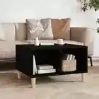Square Wooden Coffee Table Sofa Lounge Room Lamp Side Storage Furniture Black
