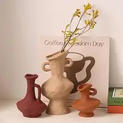 [KyooteLfv] Vases Home Decor, Ceramic Vase Set of 3, Modern Minimalist Farmhouse Vase, Shelf/Living Room/Table/Entryway Decor