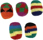 5pcs Wool Sandbag Crocheted Sandbag Toss Game Multicolored Kickball Interactive Multicolored Kick Balls Kick Balls Family Sandbag Game Foot Bags Yarn