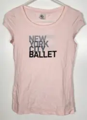 Danskin Women’s Petite Size Small (2-4) Theatrical Pink NYCB T-Shirt Cap Sleeve