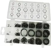 Baluue 300 Pcs Retaining Ring Set 18 Different Sizes External Snap Ring Assortment Black Organized in Storage Case