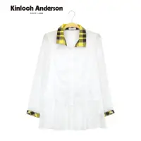 在飛比找momo購物網優惠-【Kinloch Anderson】黃格翻領長版上衣襯衫 金