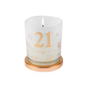 21st Birthday Party Candle Vanilla Scented Home Fragrance Round White/Gold 9cm