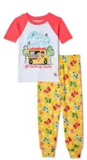 Cocomelon Toddler Pajama Set Size 2T Wheels On Bus Snug Fit Cotton NWT