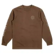 Size Medium Brixton Crest Long Sleeve Shirt - Bison / Beige / Mojave
