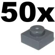 NEW LEGO - PLATES - 1 x 1 - Gray Dark Bluish plate x 50 - 1x1 grey