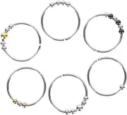 TOBBOMEY 6pcs Silver Ring Gold Signet Ring Fidget for Women Stainless Steel Anxiety Adjustable Beads Rotatable Beads Safe for Skin