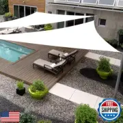 SHADEWIZ Triangle 32' x 32' x 32' White Sun Shade Sail Canopy Awning for Pati