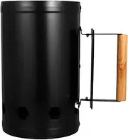 BESPORTBLE Charcoal Chimney Starter, Stainless Steel BBQ Chimney Starter Portable BBQ Grill Fire Starter with Wooden Handle for Outdoor Camping Grilling Cooking, Charcoal Can Accessories