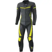 Spire Black Yellow Ladies 2PC Leather Motorcycle Suit