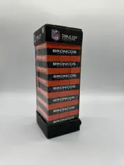 NFL Denver Broncos Table Top Stackers Wood Block Jenga Game