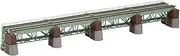 TOMIX 3270 N Gauge Upper Road Iron Bridge Set, Green, Model Train Supplies