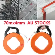 70m x 4mm Fiberglass Cable Puller Fish Tape Wire Reel Snake Conduit Duct Rodder