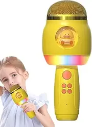 Wireless Microphone for Singing | Cartoon Kids Wireless Microphone with LED Lights,Portable Singing Supplies, Mic Speaker for Girl Boy Children Adults