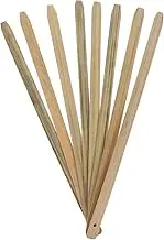 8pcs Bamboo Fan Handle Fan Handle for Crafts Fan Grip Handle Bamboo Fan Stick Style Fan Grip Handle Handheld Fan Grip Handle Party Fan Grip Handle Beige