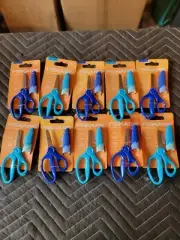 Fiskars Pointed Tip 5" inch (12cm) 4+ Kids School Scissors blue/aqua 10pk