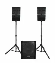 Gemini - LRX-448 - Portable 4X4 Line Array PA Speakers System With 12" Subwoofer