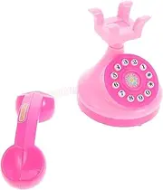 ERINGOGO Vintage Old Phones Corded Retro Phone Plastic Old Fashion Telephone Simulation Telephone Early Educational Pretend Role Play Interactive Vintage Decor with Rotary Dial and Wheels