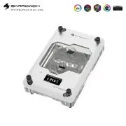 Barrowch Temperature Display CPU Water Block for AMD RYZEN 3 5 7 9 AM4 AM5 White