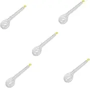 HOMSFOU 5pcs Egg Mixing Tool Non-stick Whisk for Sauces Salad Tongs and Pancake Whisk Kitchen Utensils for Cooking
