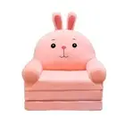 Cute Cartoon Kids for Toddler 2 in 1 Comfy Fold Out Couch Bed-Pink Rabbit Gift