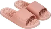 Acupressure Massage Slipper Foot Massager Jade Stone Acupoint Massage Slippers Shoes Reflexology Sandals for Men Women, Pink, M