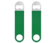 Flat Bottle Opener - Bottle Opener for Bartender - Beer Bottle Opener - Vinyl Rubber Coated Handle-Green