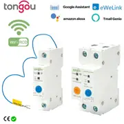 63A DIN Rail WIFI Circuit Breaker Smart Switch Remote Control by Ewelink APP for Smart Home 63A with Leakage Protection 40A Type 2