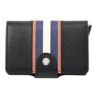 BALLY 6236611 SMART WALLET 品牌條紋彈出式卡片包.黑