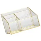 Metal Frame Glass Storage Box Cosmetic Display Case Counter Brush Makeup Office