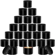24 PCS Candle Tins 4 OZ Bulk Matte Black Candle Tins with Lids Premium Empty ...
