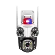 3Lens 12MP WIFI IP Cam Outdoor Home CCTV Security Camera Waterproof PTZ 64G Card